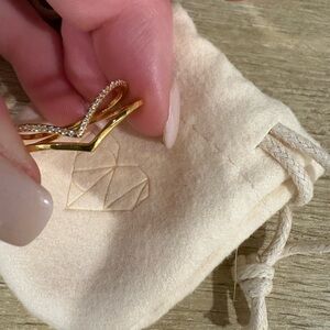 Gold and Silver Ring with Diamond Accents - Caitlyn Minimalist